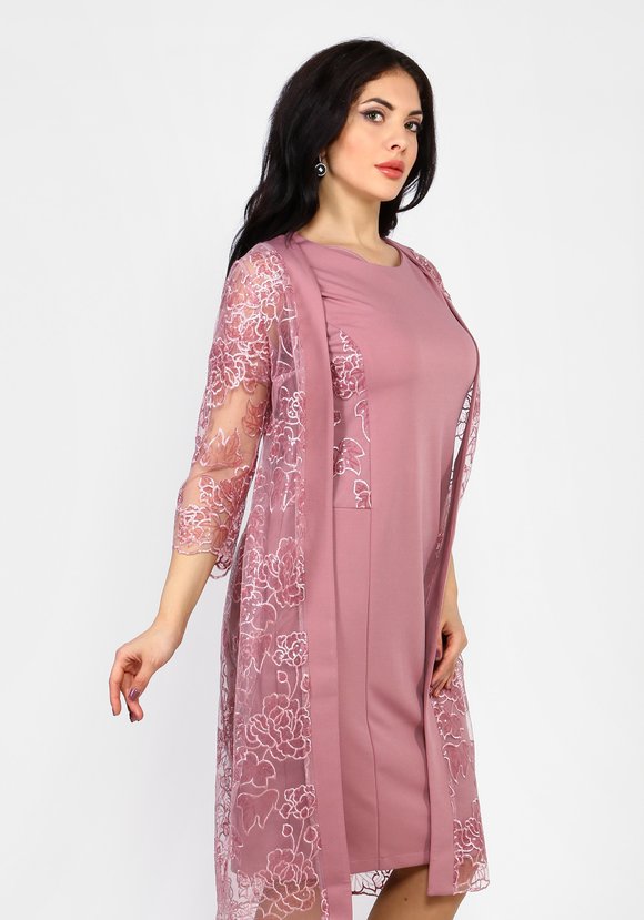 Костюм кружевной: платье и кардиган шир.  580, рис. 3