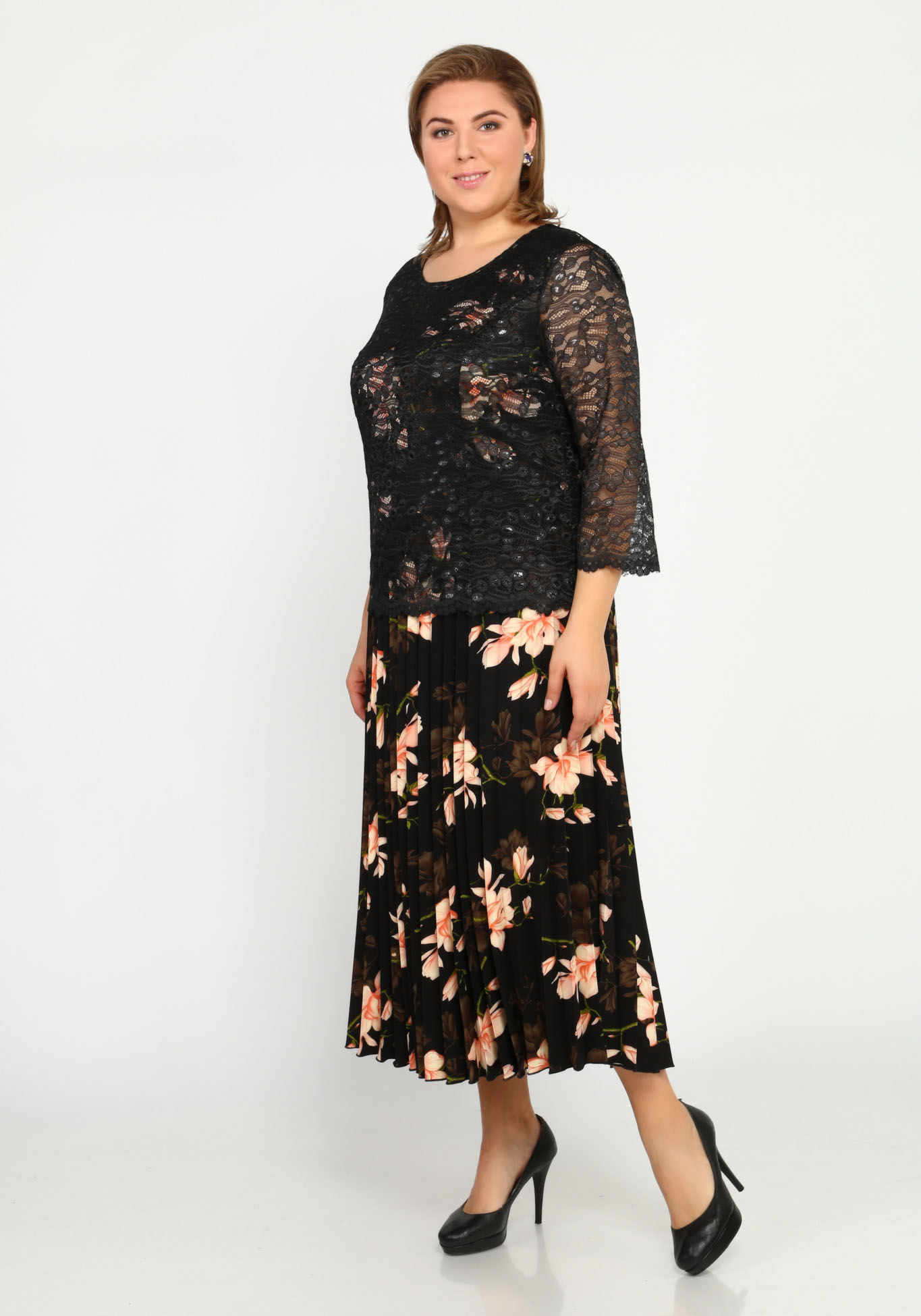 Платье длиной макси с ярким цветочным принтом Bel Fiore, размер 50 - фото 7