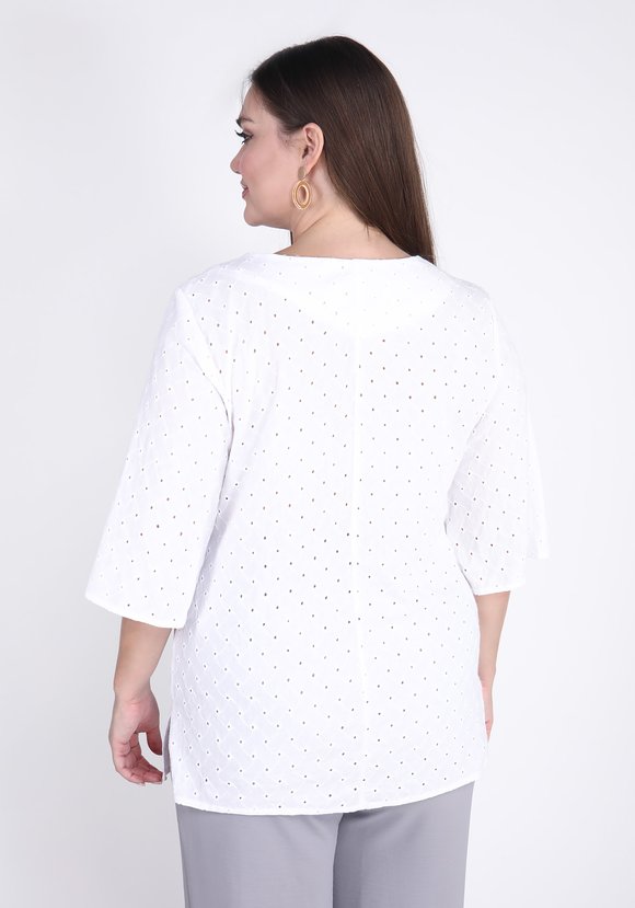 Блуза из шитья с круглым воротом шир.  580, рис. 8