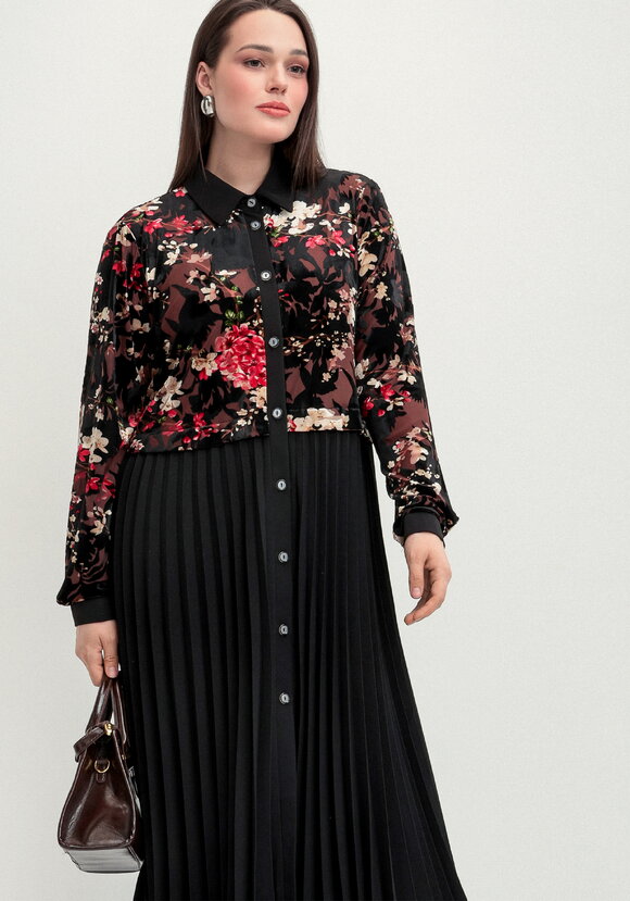 Платье с отрезной кокеткой и юбкой плиссе шир.  580, рис. 2