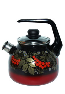 Чайник эмалированный со свистком Рябина