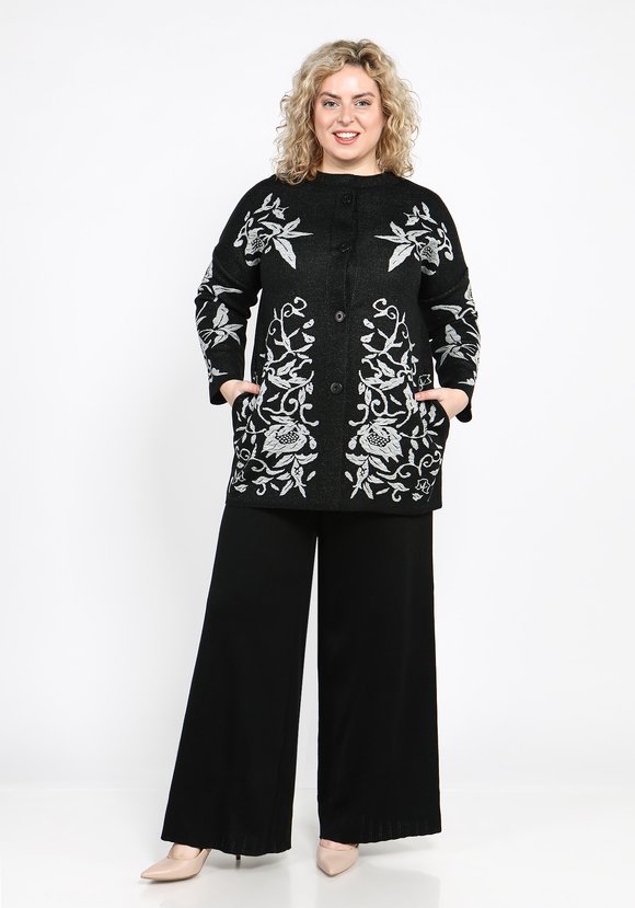 Кардиган с цветочным принтом на пуговицах шир.  580, рис. 5