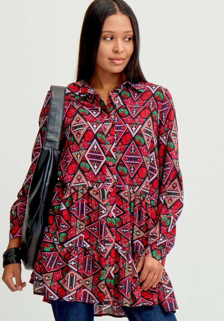 Блуза свободная с воланами по низу шир.  750, рис. 25