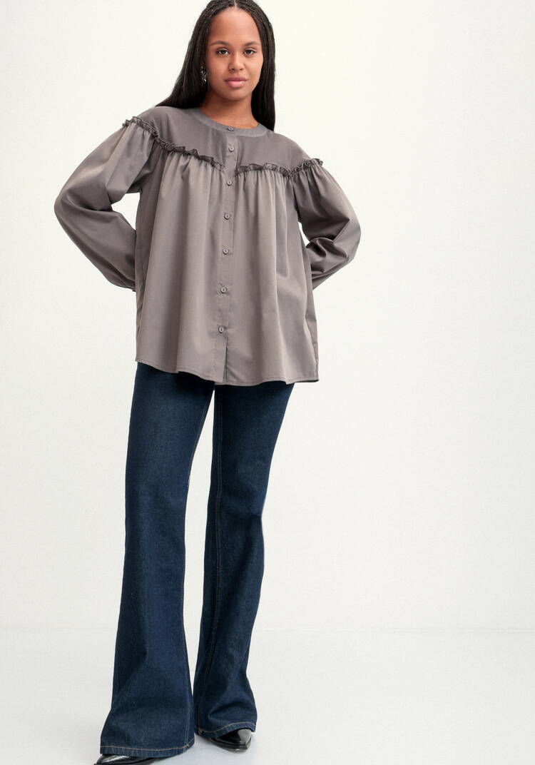 Блуза комбинированная с трикотажем шир.  750, рис. 16