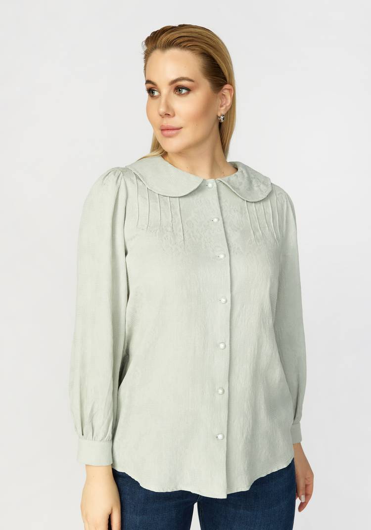 Блуза с круглым воротником шир.  750, рис. 1