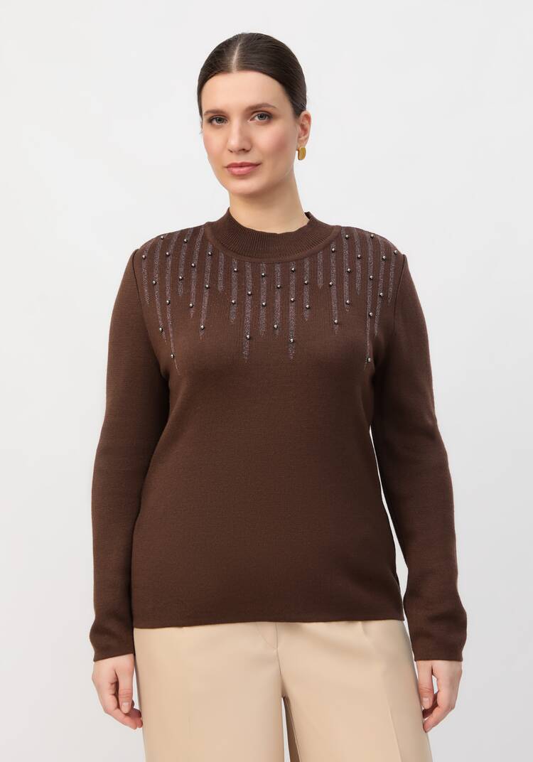 Джемпер с жемчугом и метанитью шир.  750, рис. 4