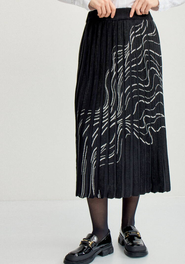 Юбка плиссе с абстрактным рисунком шир.  750, рис. 10