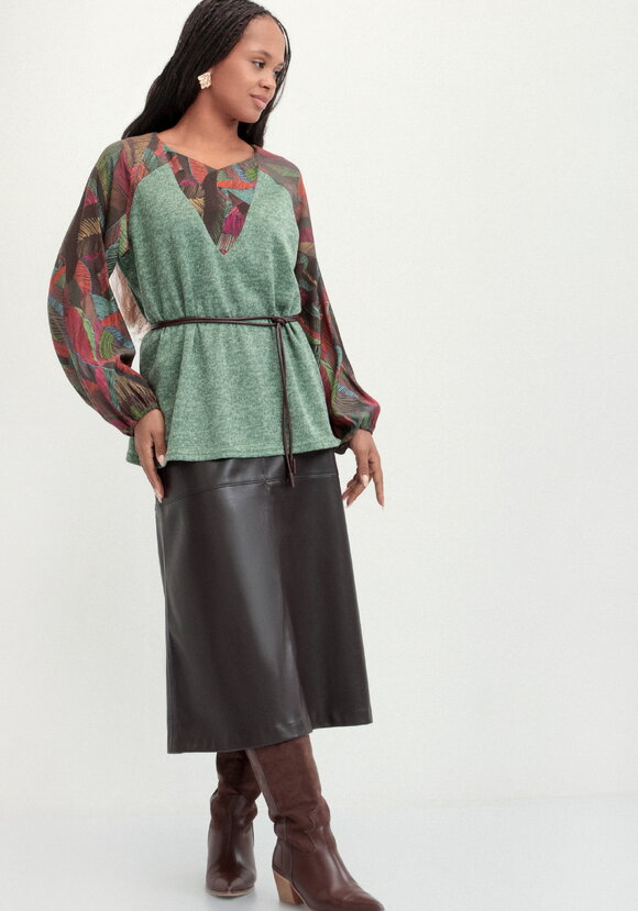 Блуза трикотажная с красочным принтом шир.  580, рис. 2