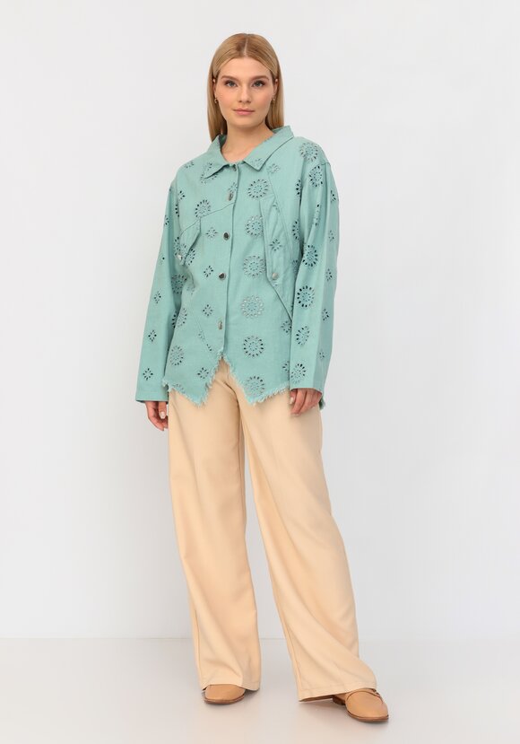 Джинсовая куртка с ришелье шир.  580, рис. 2