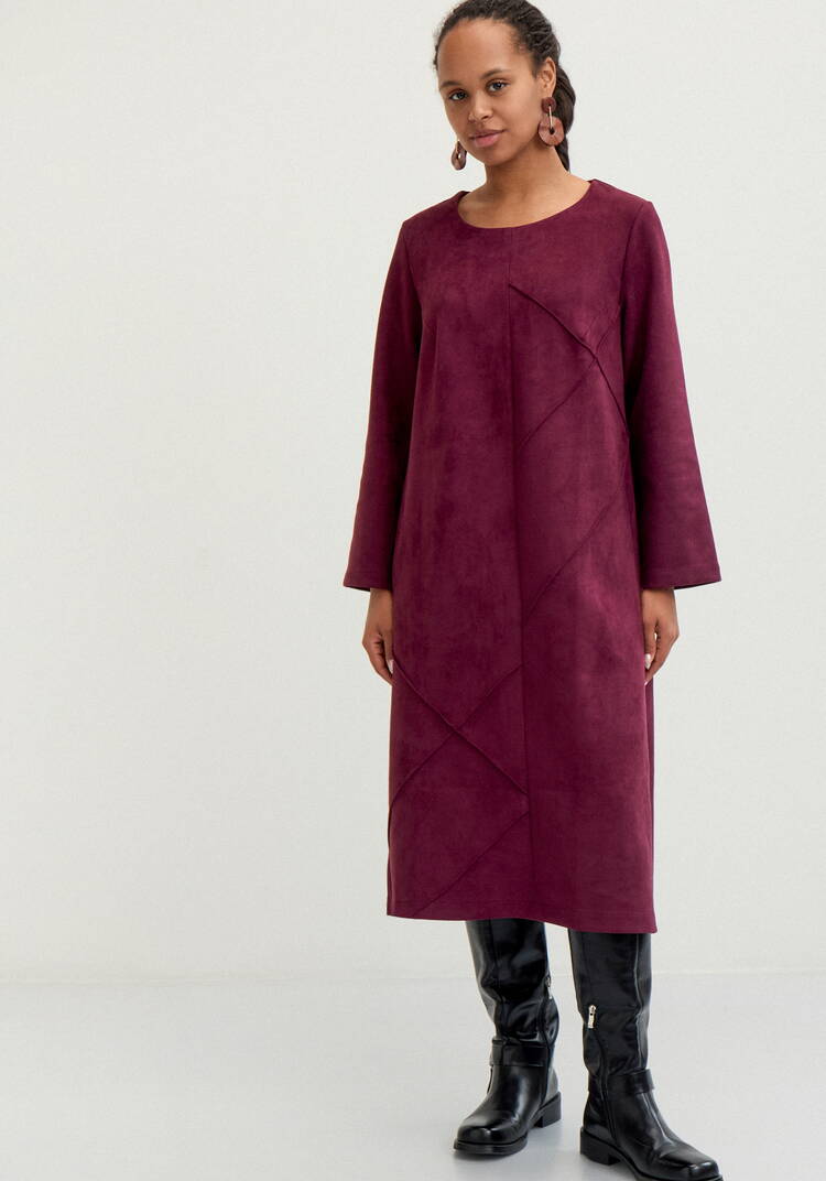 Платье из замши свободного кроя шир.  750, рис. 4