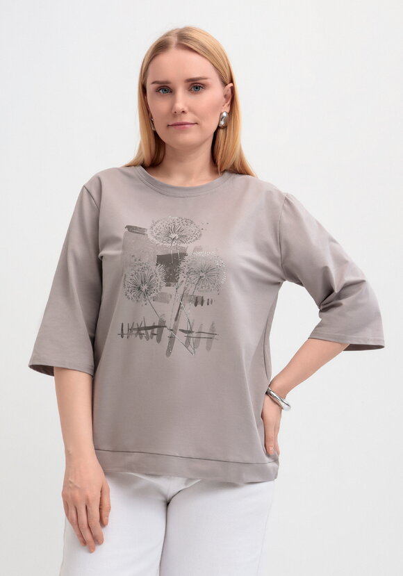 Блуза с длинным рукавом и цветочным рисунком шир.  580, рис. 17