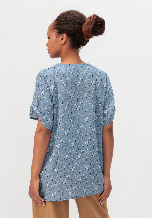 Блуза с цветочным принтом Офелия шир.  580, рис. 14