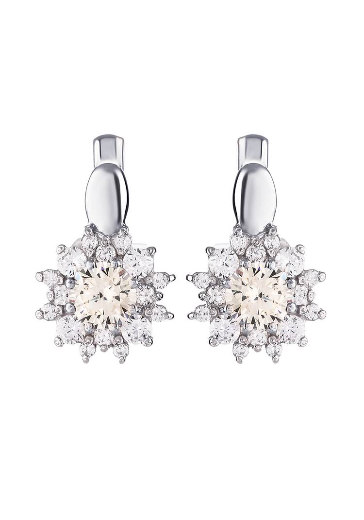 Серьги Сияющий цветок шир.  750, рис. 1
