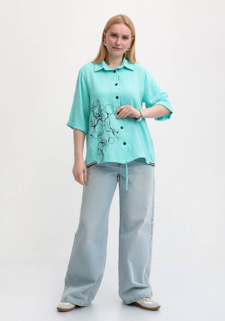 Рубашка с рукавом 3/4 и принтом шир.  750, рис. 14