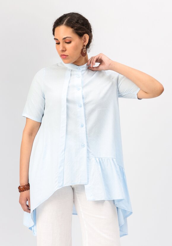 Блуза оригинального кроя с воланом шир.  580, рис. 23