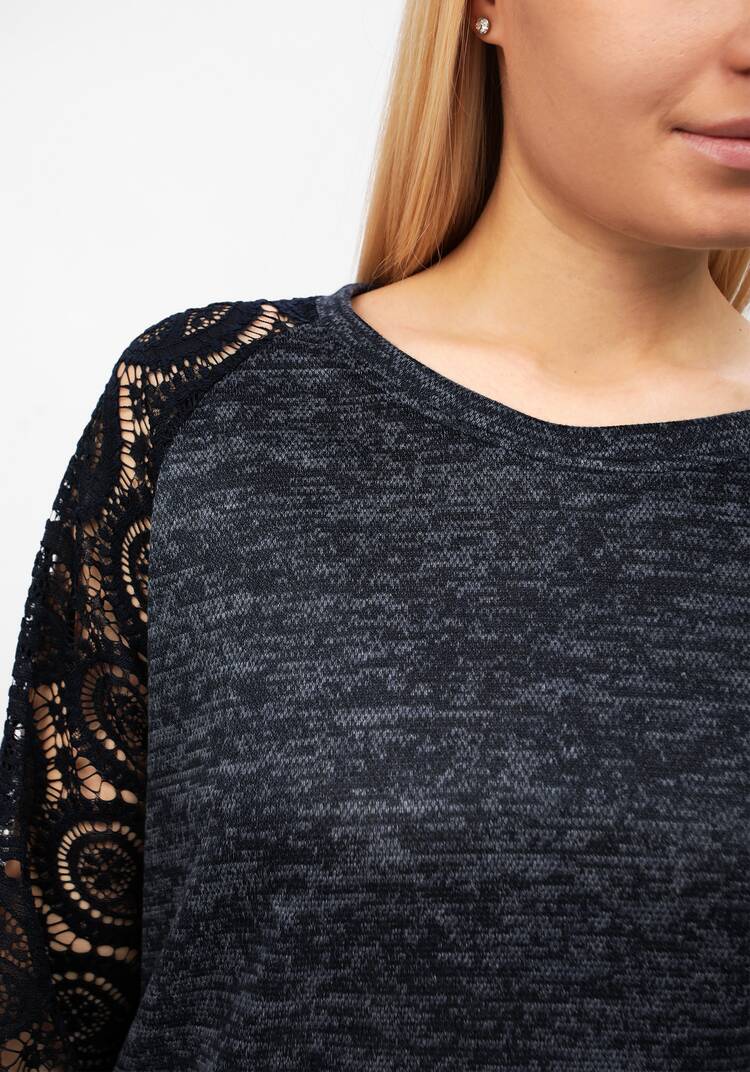 Джемпер с круглым вырезом и ажурными рукавами шир.  750, рис. 11