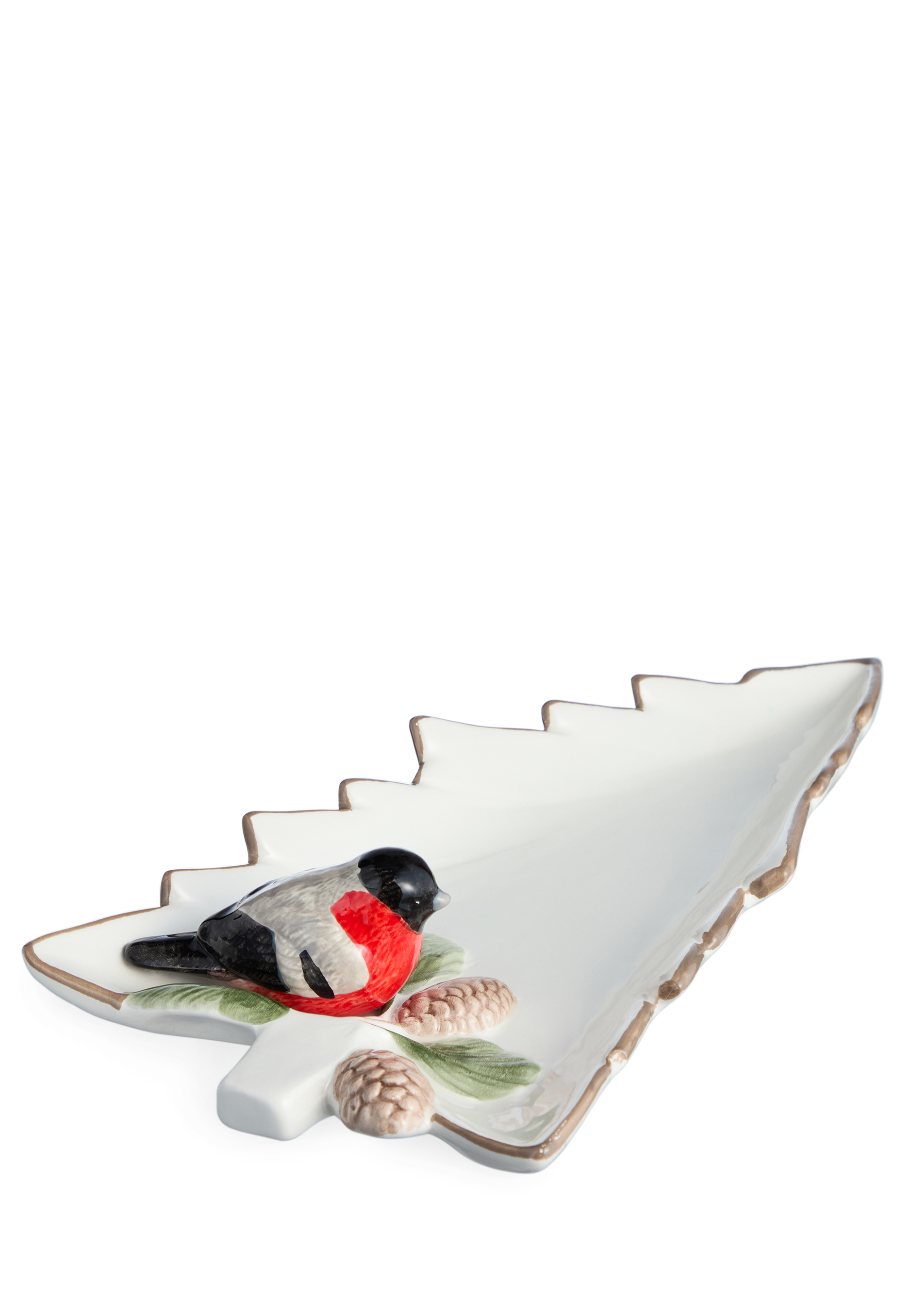 Блюдо сервировочное "Снегирь на ели"