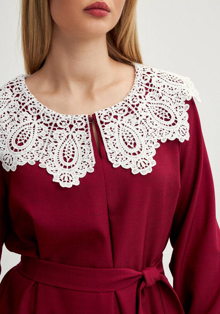 Платье свободного кроя с кружевным воротником шир.  750, рис. 5