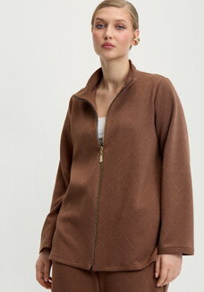 Кардиган на молнии с фактурным принтом