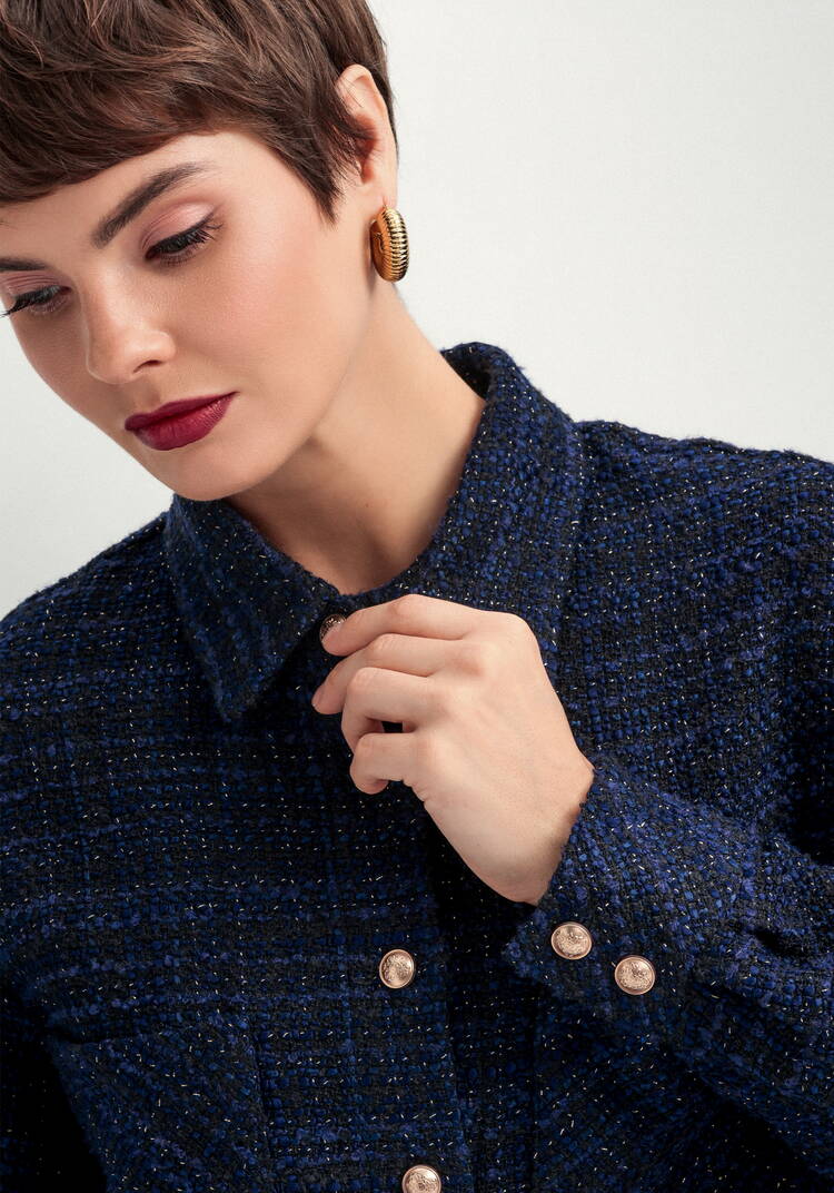 Жакет твидовый с фактурной нитью шир.  750, рис. 5