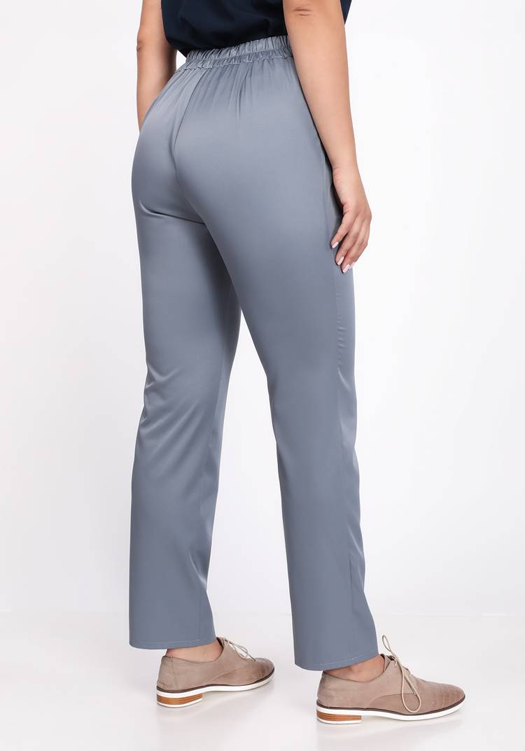 Брюки на резинке прямого кроя однотонные шир.  750, рис. 10