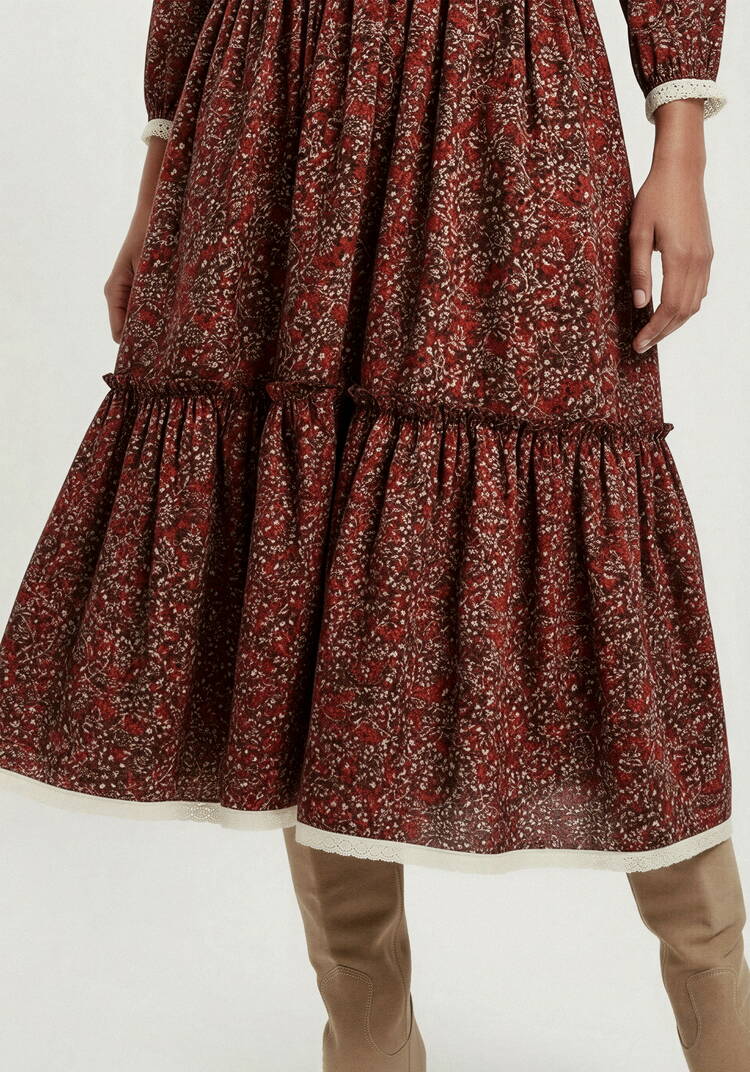 Платье ярусное с льняным кружевом шир.  750, рис. 7