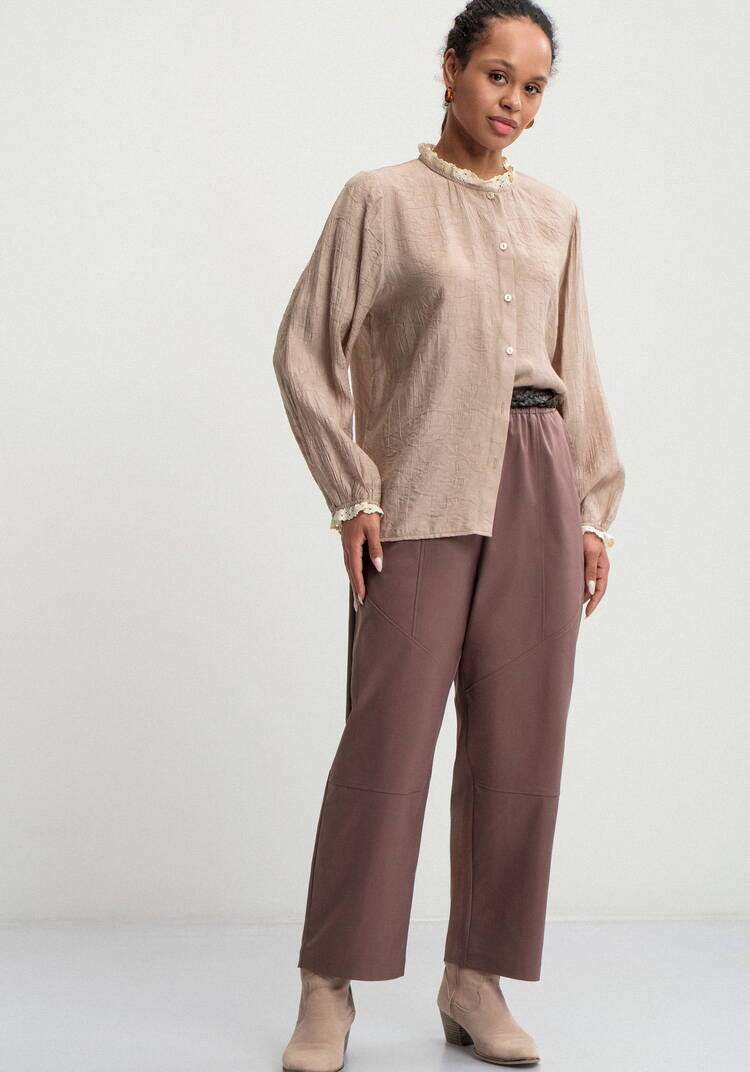 Блуза с отделкой кружева Аниса шир.  750, рис. 8