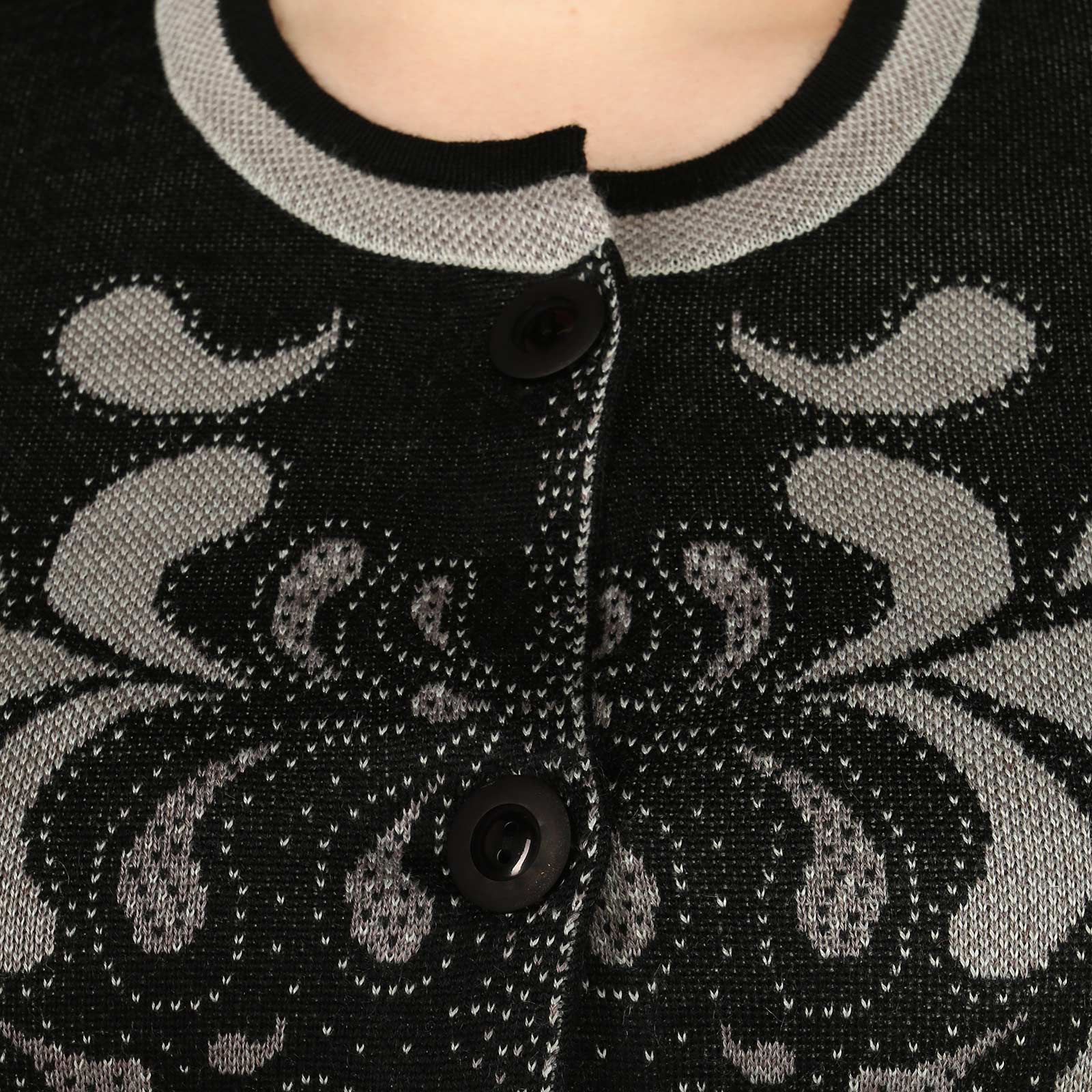Жакет на пуговицах с фантазийным узором Ariadna, размер 50, цвет черный - фото 7