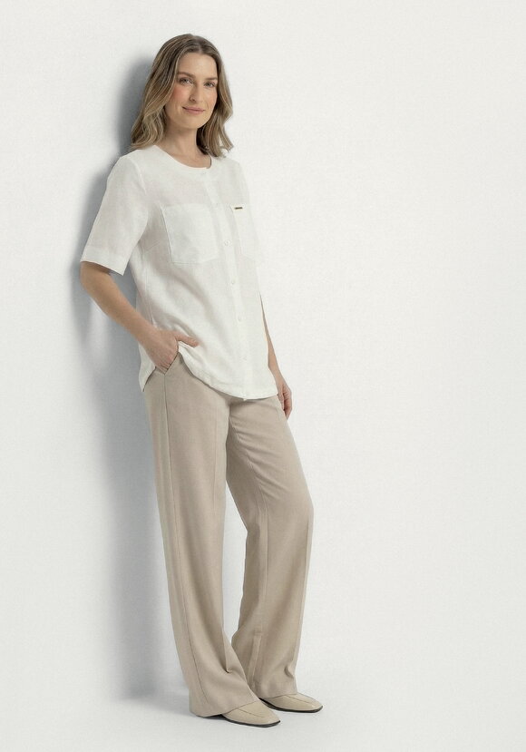 Блуза из льна на кулиске шир.  580, рис. 7