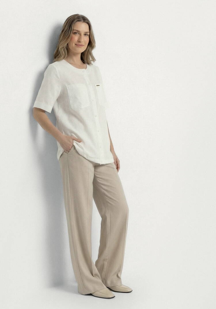 Блуза из льна на кулиске шир.  750, рис. 7