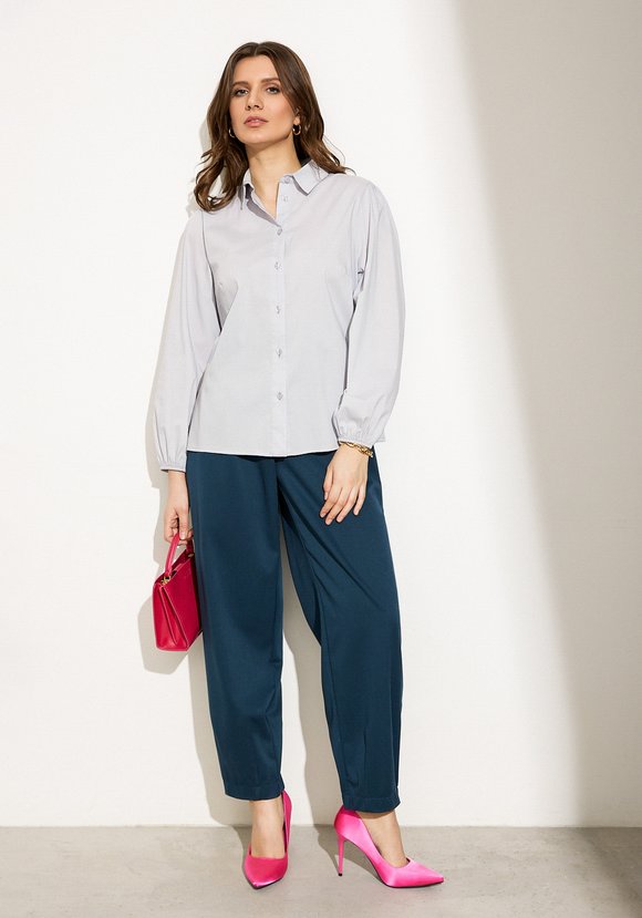 Блуза хлопковая с объемным рукавом на резинке шир.  580, рис. 5