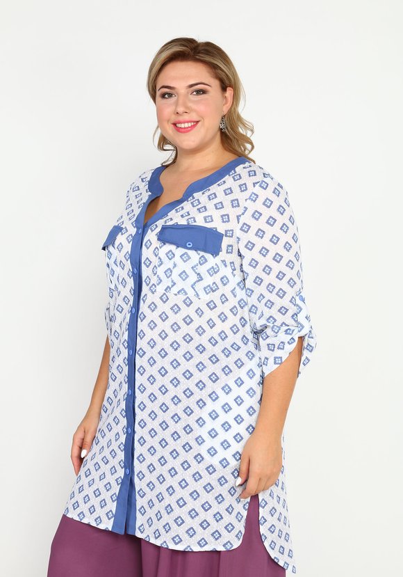 Туника с накладными клапанами на груди шир.  580, рис. 2