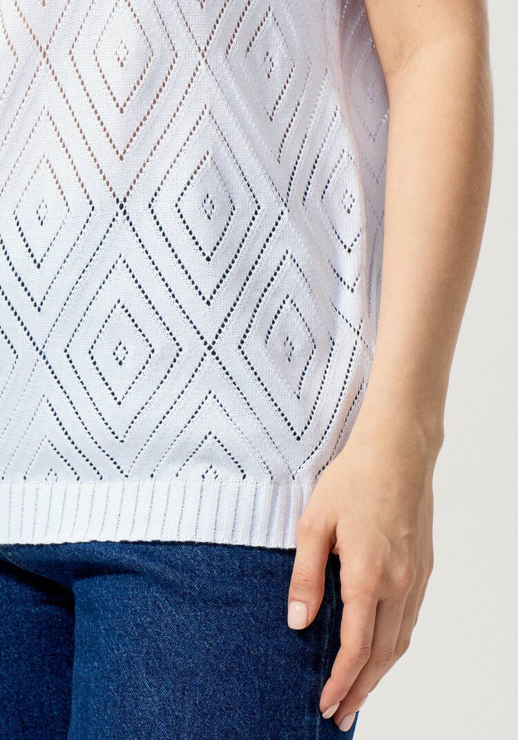 Джемпер с коротким рукавом ажурный шир.  750, рис. 6