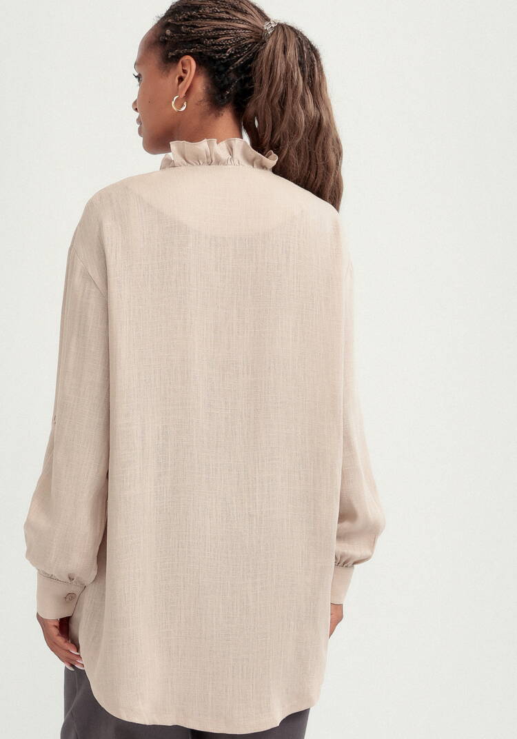 Блуза с рюшей по борту и горловине шир.  750, рис. 11