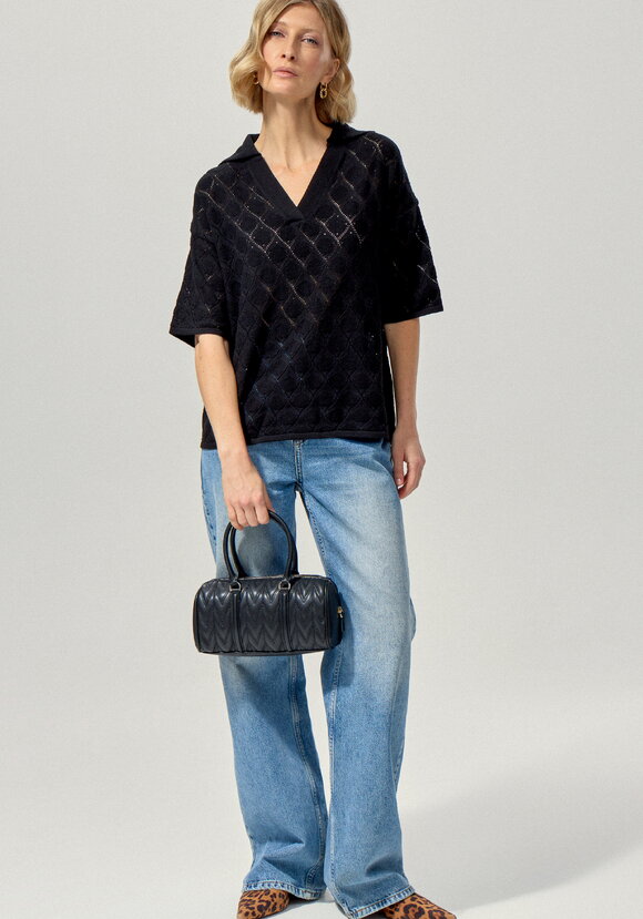 Джемпер-поло с ажурным рисунком шир.  580, рис. 26