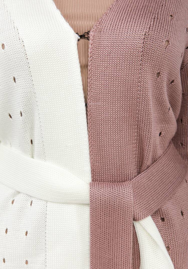 Кардиган с бахромой и поясом шир.  750, рис. 5