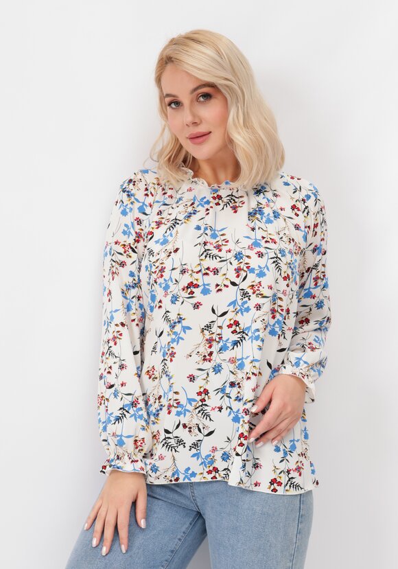 Блуза с цветочным принтом свободного кроя шир.  580, рис. 8