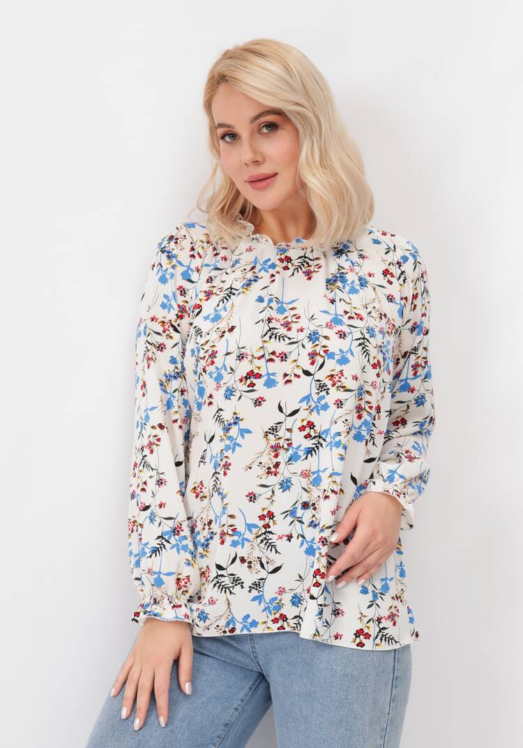 Блуза с цветочным принтом свободного кроя шир.  750, рис. 8