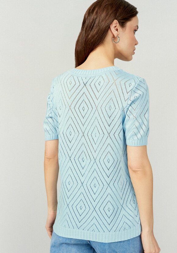 Джемпер с коротким рукавом ажурный шир.  580, рис. 16