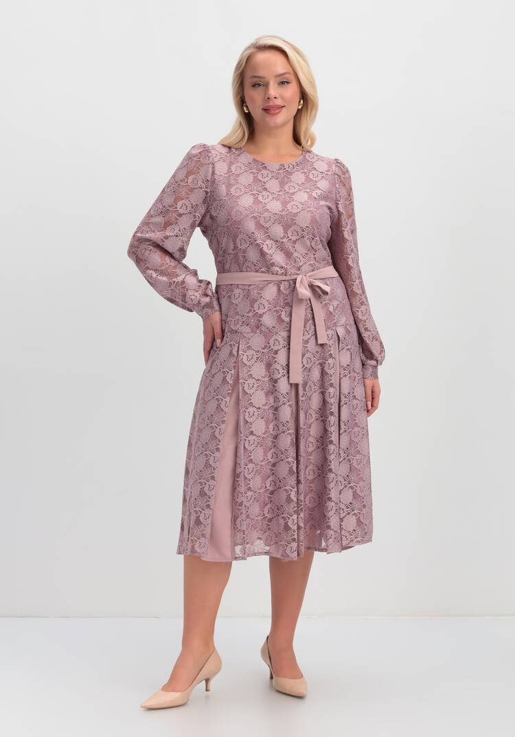 Платье с комбинированными складками на юбке шир.  750, рис. 1