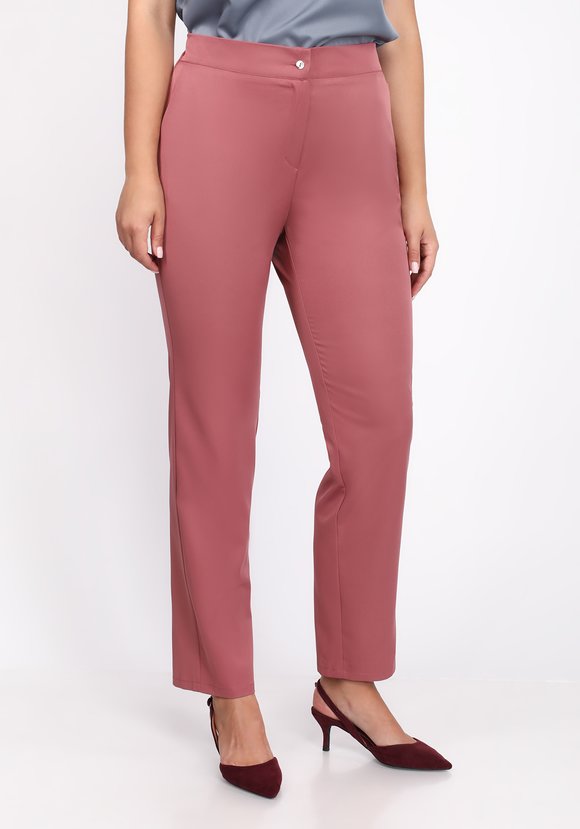 Брюки на резинке прямого кроя однотонные шир.  580, рис. 1