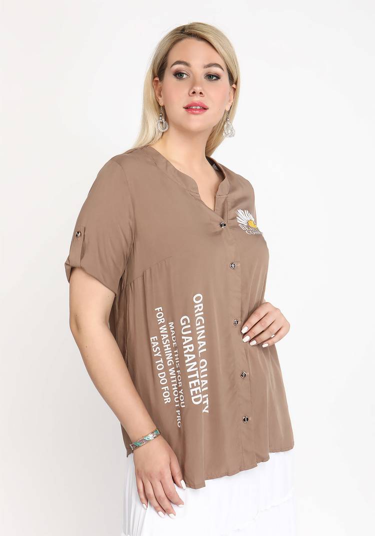 Блуза-рубашка Ромашковое счастье шир.  750, рис. 7