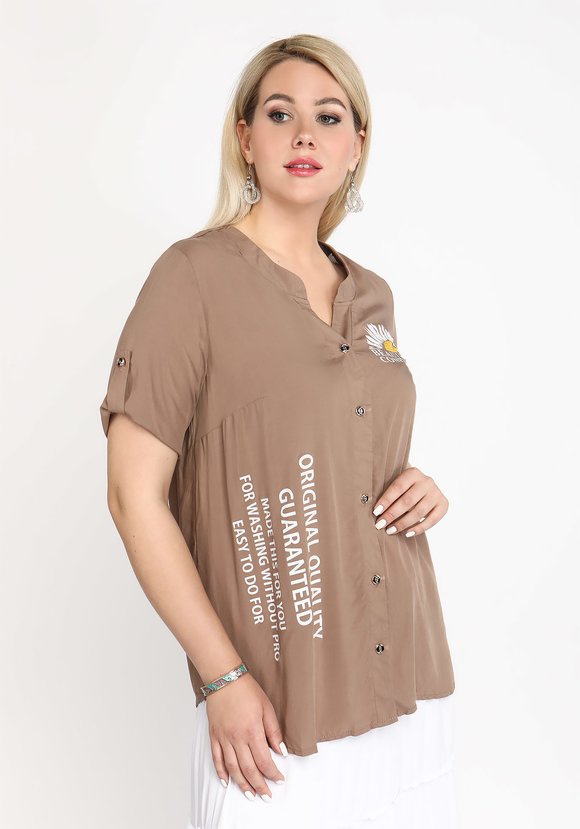 Блуза-рубашка Ромашковое счастье шир.  580, рис. 7