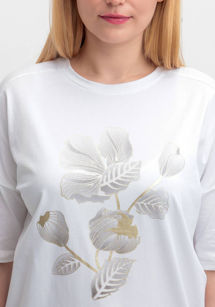 Футболка с принтом Золотой цветок шир.  750, рис. 20