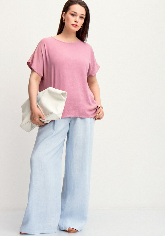 Блуза с круглой горловиной и разрезами шир.  580, рис. 21