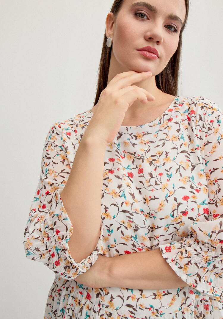 Платье миди из шифона с принтом шир.  750, рис. 26