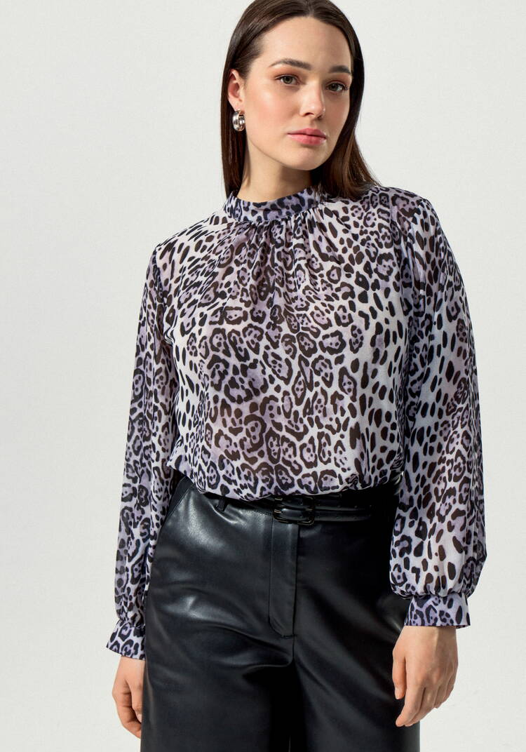 Блуза с принтом леопард шир.  750, рис. 3
