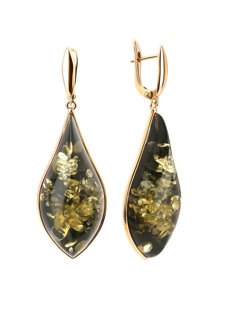 Серебряные серьги  Янтарные брызги шир.  750, рис. 8