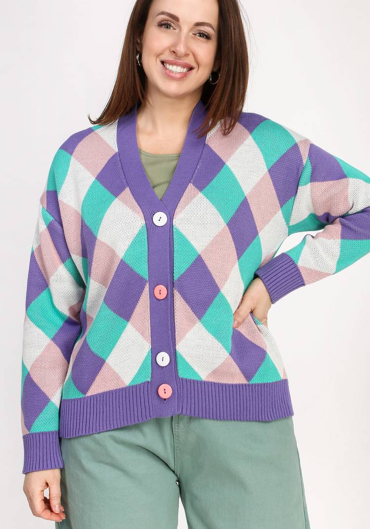 Кардиган Яркие ромбы шир.  750, рис. 18