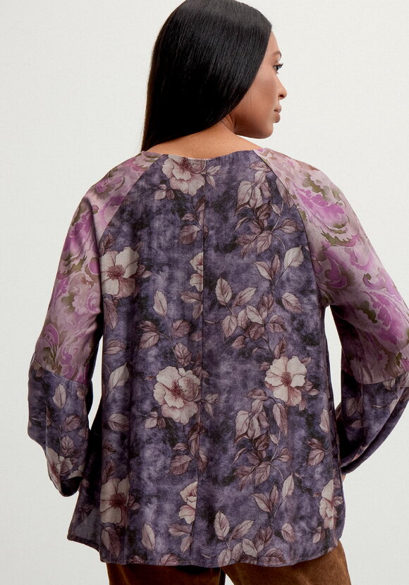 Блуза  с комбинированным принтом шир.  580, рис. 12